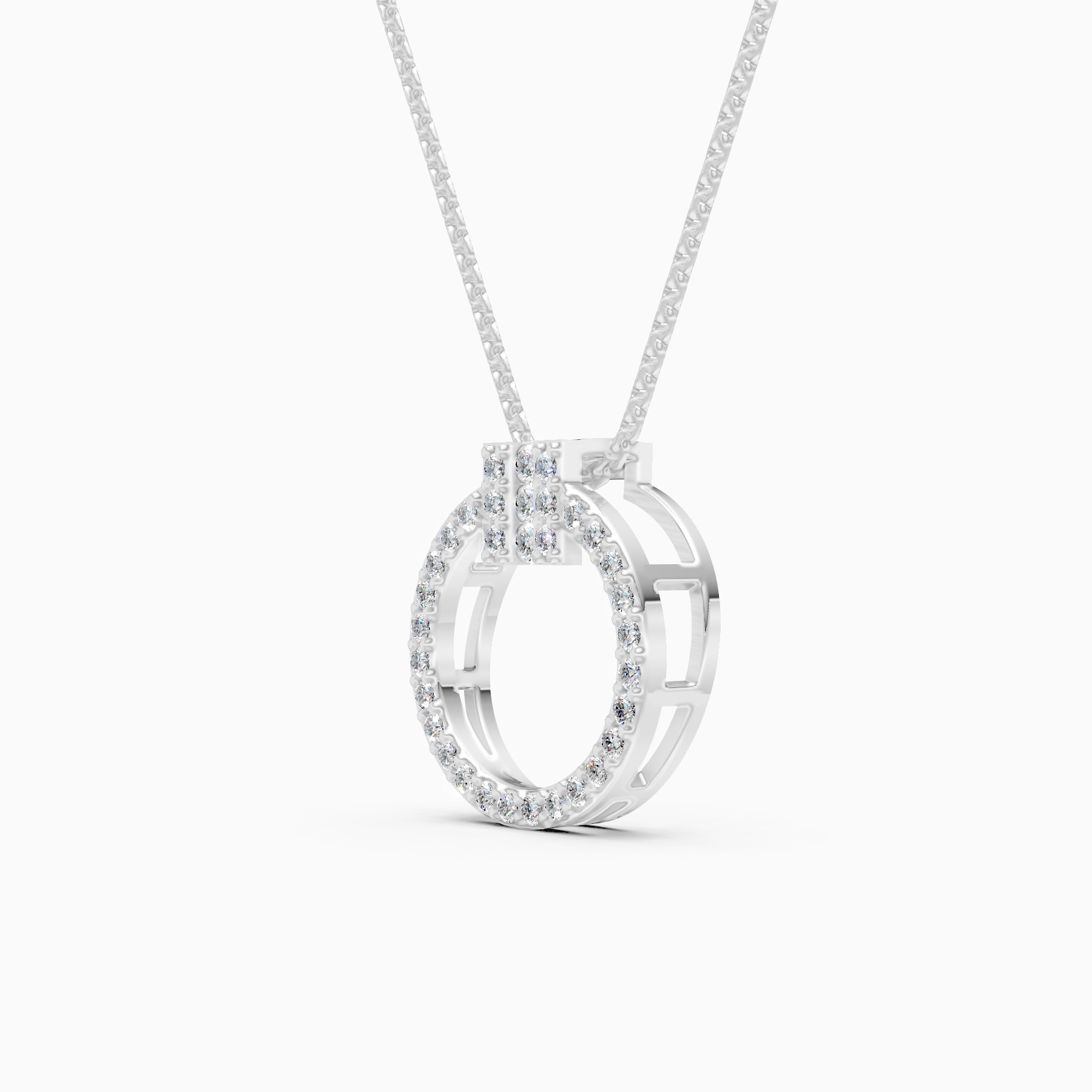 Stylish Circle Lab Grown Diamond Pendant